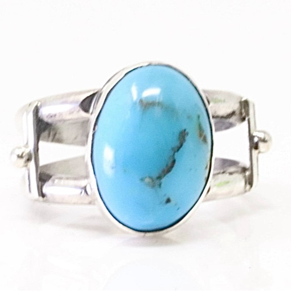 Navajo Turquoise Ring by Verley Betone, size 6.5 - Picture 5 of 6